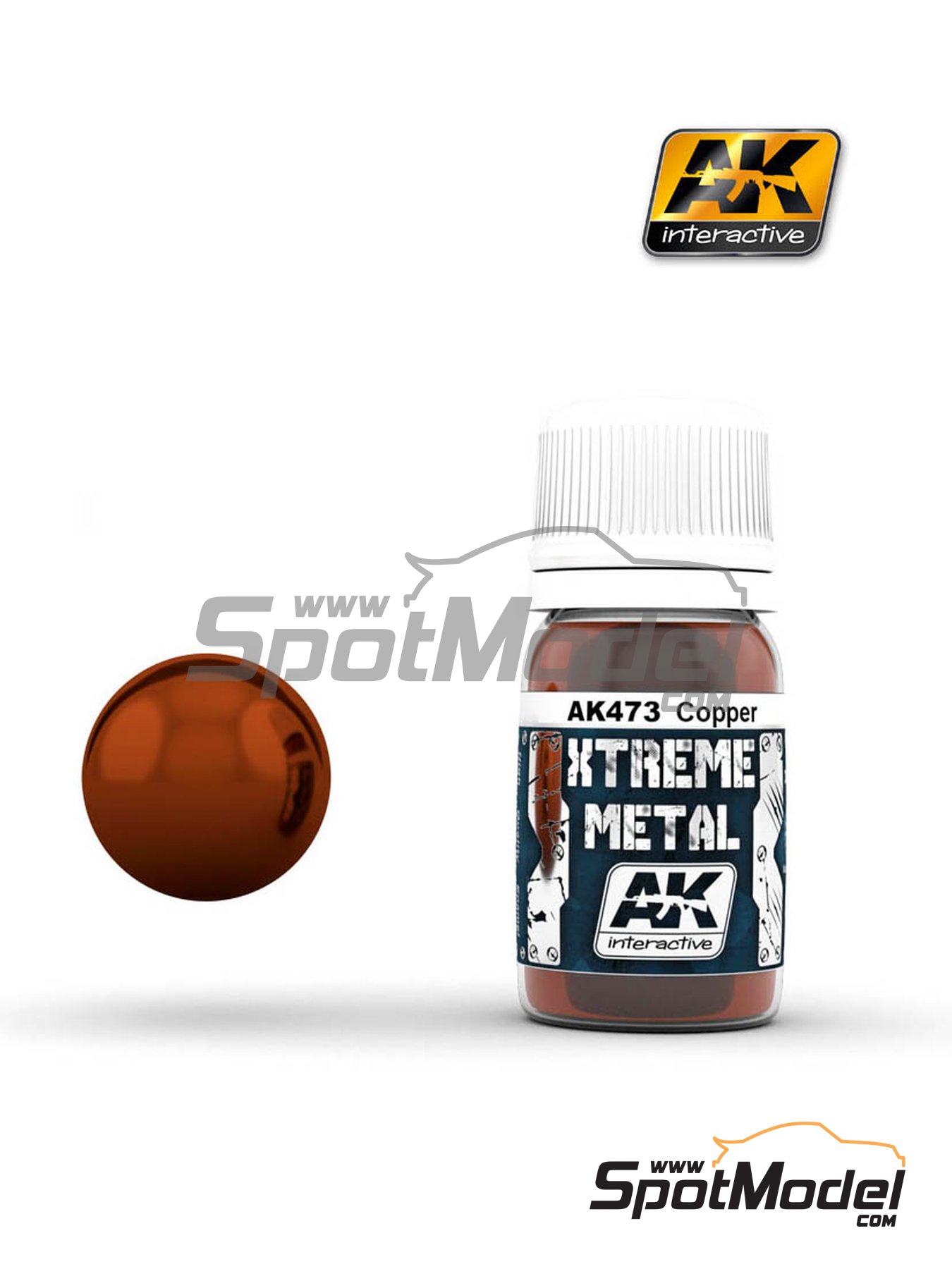 AK Interactive AK473: Xtreme metal paint Copper 1 x 30ml (ref. AK
